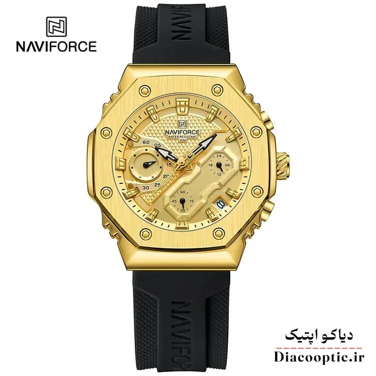 ساعت مچی زنانه برند نیوی فورس سه موتور مدل Do-NAVIFORCE 8035 بند رابر — تصویر ۶