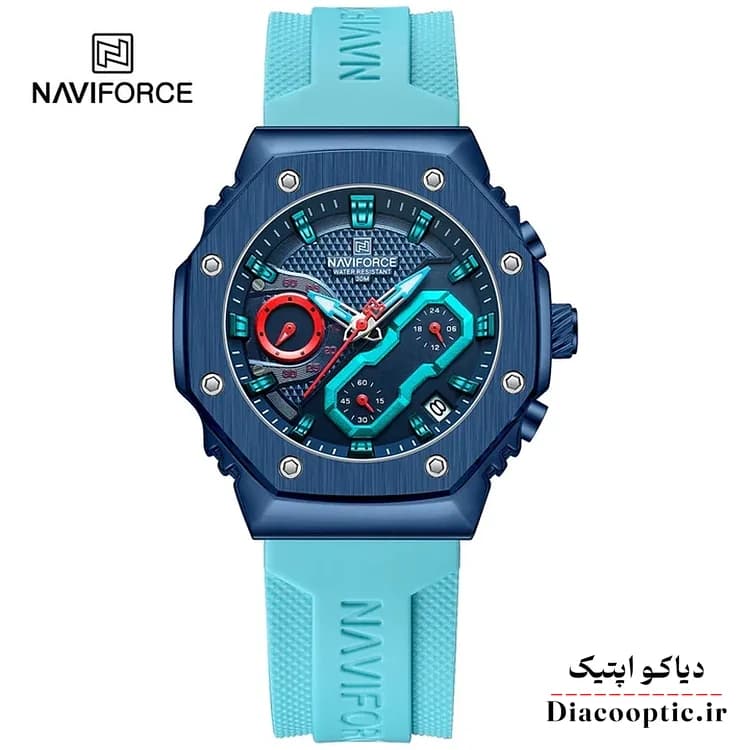 ساعت مچی زنانه برند نیوی فورس سه موتور مدل Do-NAVIFORCE 8035 بند رابر — تصویر ۷