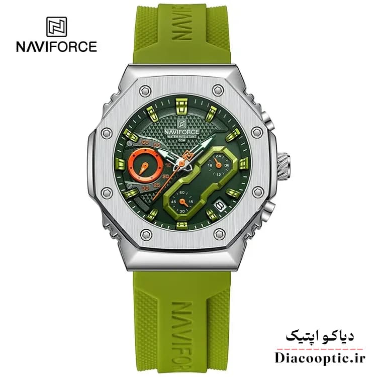 ساعت مچی زنانه برند نیوی فورس سه موتور مدل Do-NAVIFORCE 8035 بند رابر — تصویر ۴