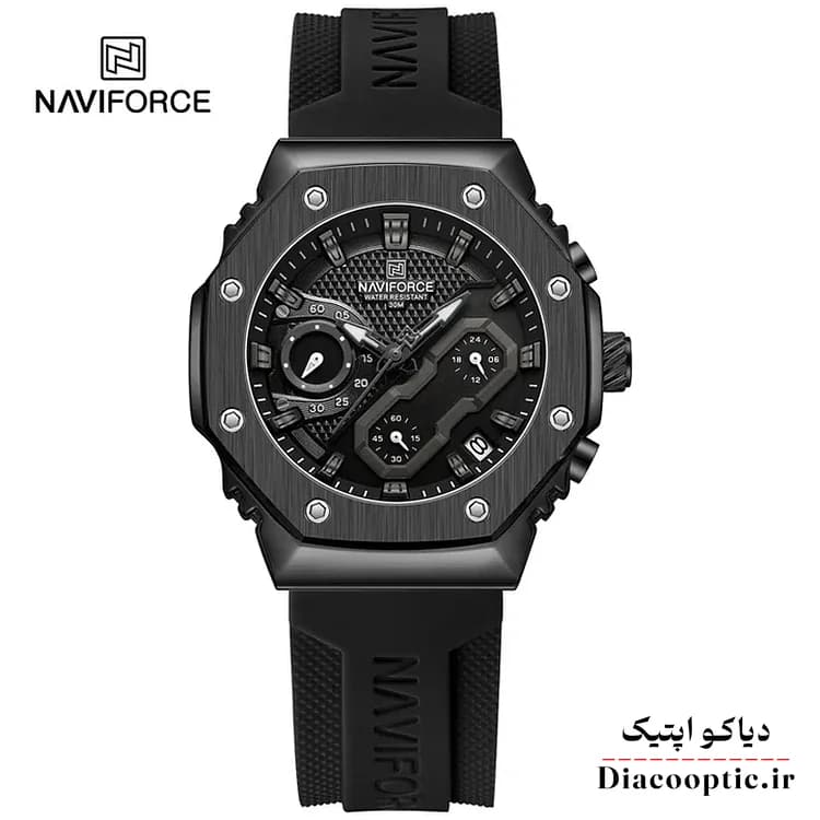 ساعت مچی زنانه برند نیوی فورس سه موتور مدل Do-NAVIFORCE 8035 بند رابر — تصویر ۵