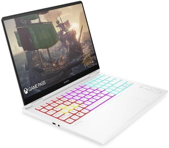 لپ تاپ گیمینگ نسل چهارده اچ پی اومن HP OMEN TRANSCEND 14 OPEN BOX WHITE | INTEL ULTRA 7 155 H | 16 DDR5 | 1TR SSD | 8GB MVIDIA GEFORCE RTX 4060 + AI BOOST NPU | 14 2K 120 Hz — تصویر ۵