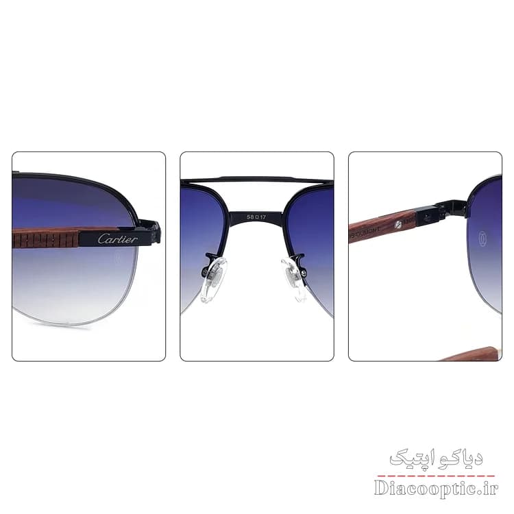 عینک آفتابی مردانه خلبانی اورجینال برند کارتیر مدل CT8200868 — تصویر ۶