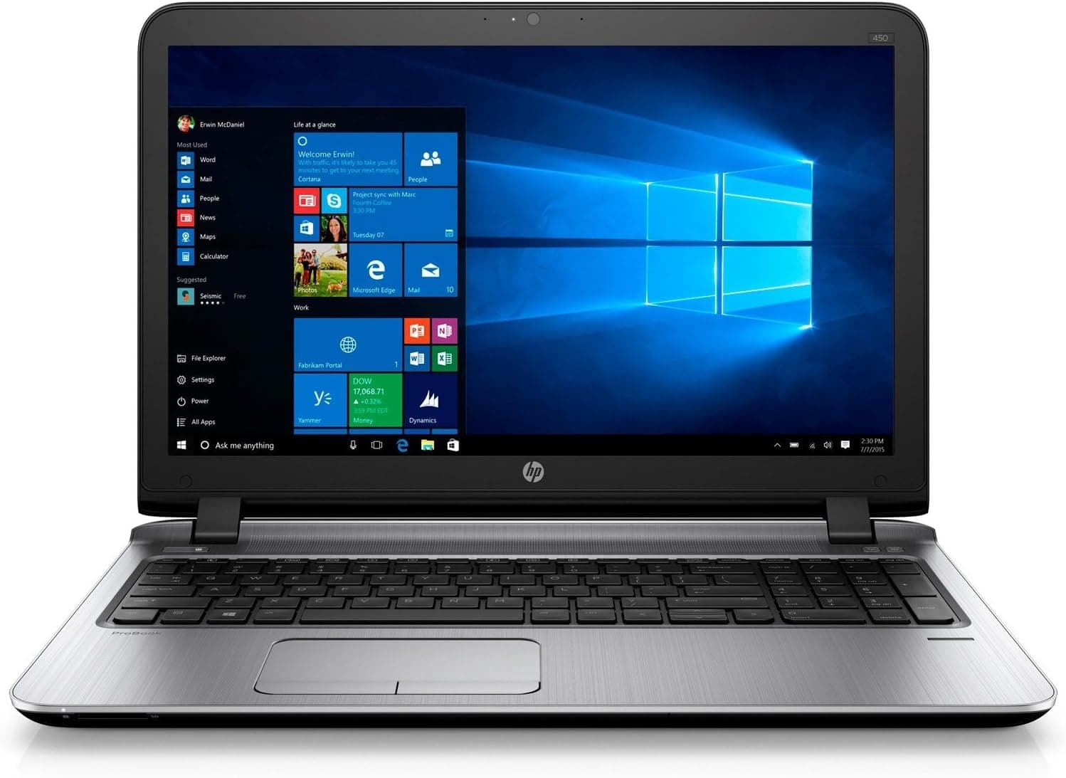 لپ تاپ اچ پی HP PROBOOK 450 G3 | i3 6100 U | 8 DDR3 | 256GB SSD | INTEL | 15.6 HD