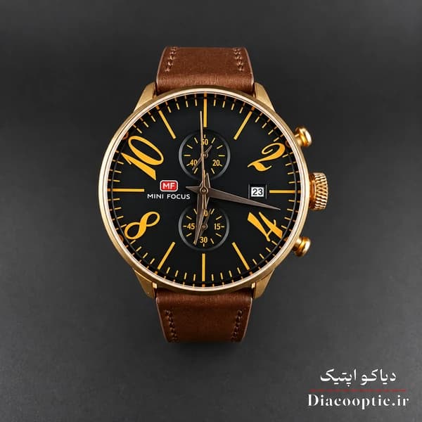 ساعت مچی مردانه اورجینال موتور ژاپن برند مینی فوکوس سه موتور مدل Mf0135G.02 بند چرم — تصویر ۲