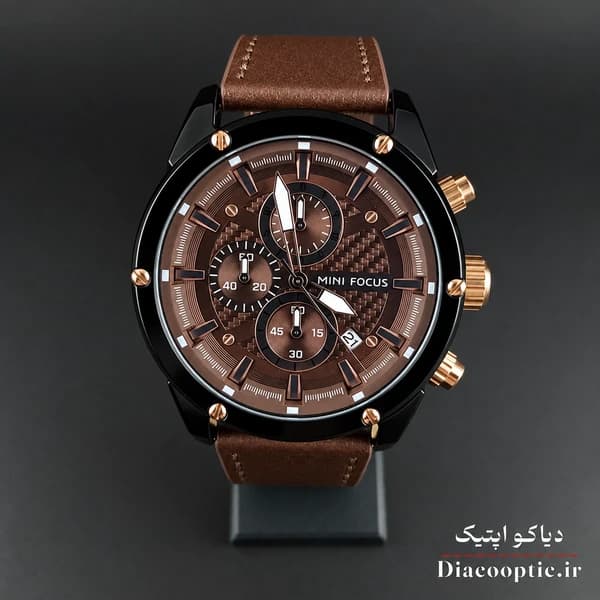 ساعت مچی مردانه اورجینال موتور ژاپن برند مینی فوکوس سه موتور مدل Mf0161G.03 بند چرم — تصویر ۲