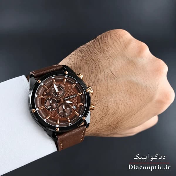 ساعت مچی مردانه اورجینال موتور ژاپن برند مینی فوکوس سه موتور مدل Mf0161G.03 بند چرم — تصویر ۸