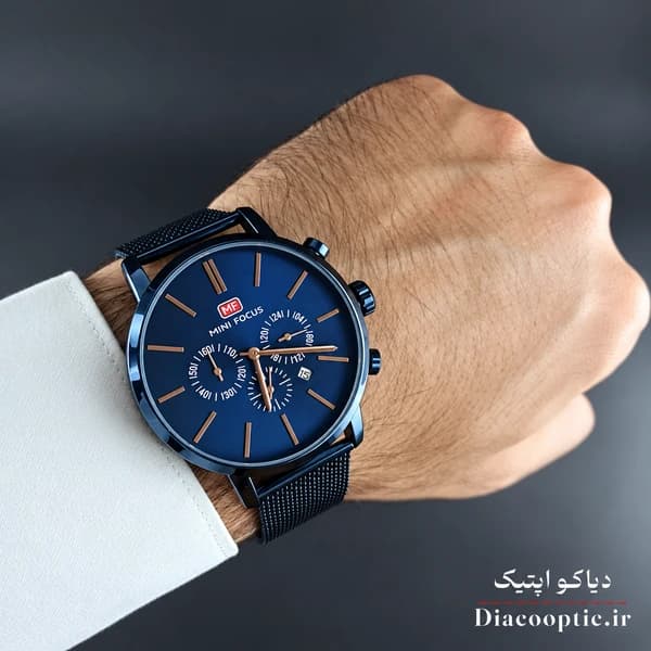 ساعت مچی مردانه اورجینال موتور ژاپن برند مینی فوکوس سه موتور مدل 6Mf0403G.0 بند حصیری — تصویر ۷
