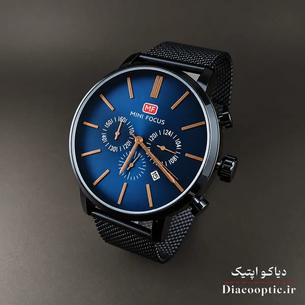 ساعت مچی مردانه اورجینال موتور ژاپن برند مینی فوکوس سه موتور مدل 6Mf0403G.0 بند حصیری — تصویر ۳