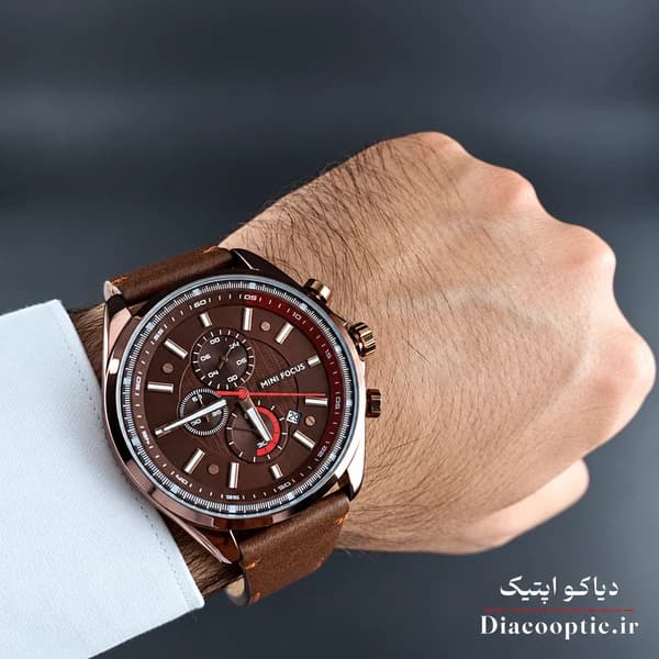 ساعت مچی مردانه اورجینال موتور ژاپن برند مینی فوکوس سه موتور مدل Mf0080G.01 بند چرم — تصویر ۷