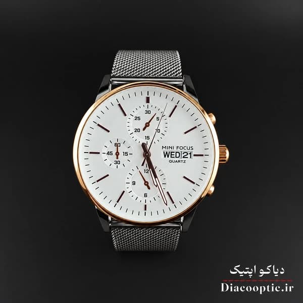 ساعت مچی مردانه اورجینال موتور ژاپن برند مینی فوکوس مدل Mf0180G.04 بند حصیری — تصویر ۲