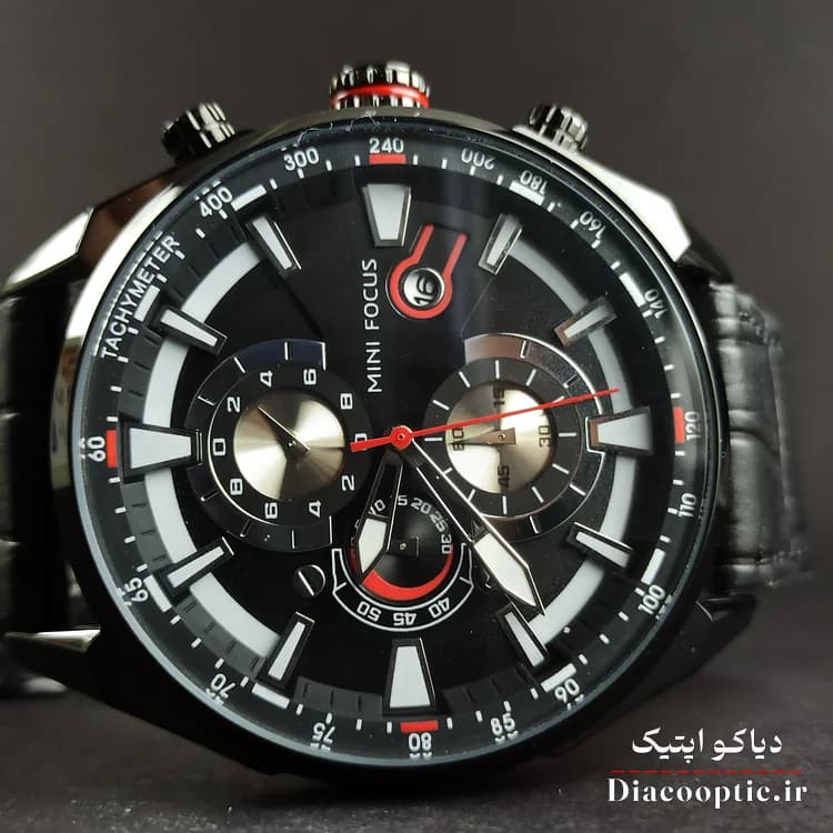 ساعت مچی مردانه اورجینال موتور ژاپن برند مینی فوکوس سه موتور مدل Mf0202G.01 بند چرم — تصویر ۴