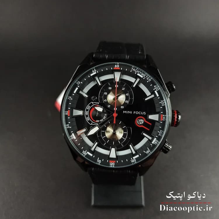 ساعت مچی مردانه اورجینال موتور ژاپن برند مینی فوکوس سه موتور مدل Mf0202G.01 بند چرم — تصویر ۲