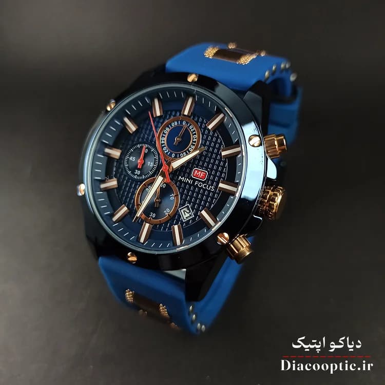 ساعت مچی مردانه اورجینال موتور ژاپن برند مینی فوکوس سه موتور مدل Mf0089G.04 بند رابر — تصویر ۳