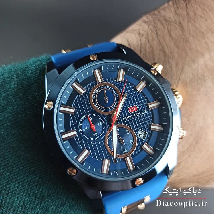 ساعت مچی مردانه اورجینال موتور ژاپن برند مینی فوکوس سه موتور مدل Mf0089G.04 بند رابر — تصویر ۸