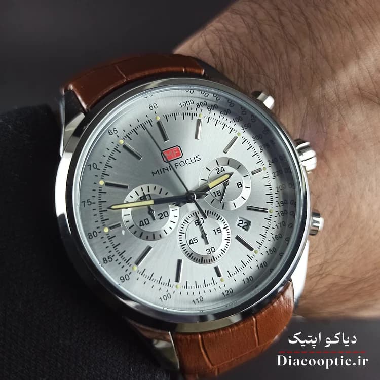 ساعت مچی مردانه اورجینال موتور ژاپن برند مینی فوکوس سه موتور مدل Mf0199G.02 بند چرم — تصویر ۸