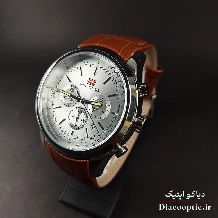 ساعت مچی مردانه اورجینال موتور ژاپن برند مینی فوکوس سه موتور مدل Mf0199G.02 بند چرم — تصویر ۳
