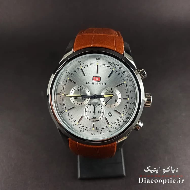 ساعت مچی مردانه اورجینال موتور ژاپن برند مینی فوکوس سه موتور مدل Mf0199G.02 بند چرم — تصویر ۲