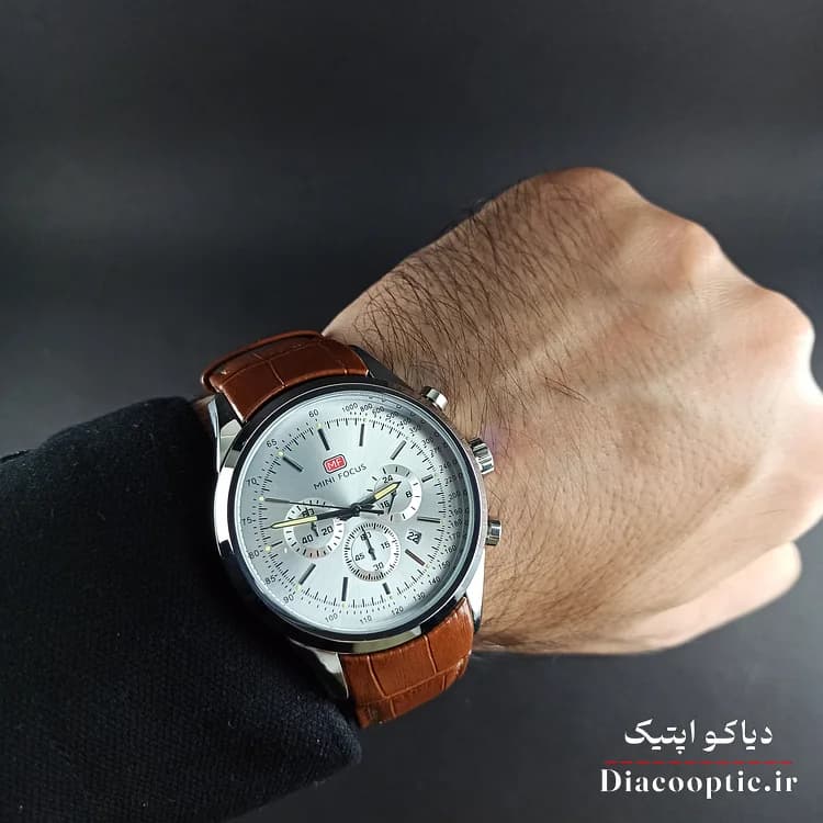 ساعت مچی مردانه اورجینال موتور ژاپن برند مینی فوکوس سه موتور مدل Mf0199G.02 بند چرم — تصویر ۷