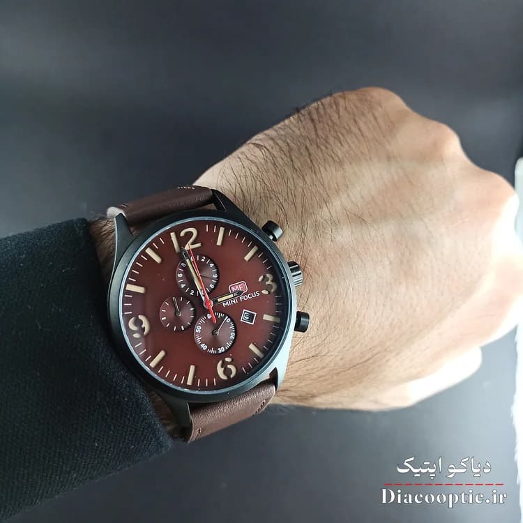 ساعت مچی مردانه اورجینال موتور ژاپن برند مینی فوکوس سه موتور مدل Mf0003G.02 بند چرم — تصویر ۸