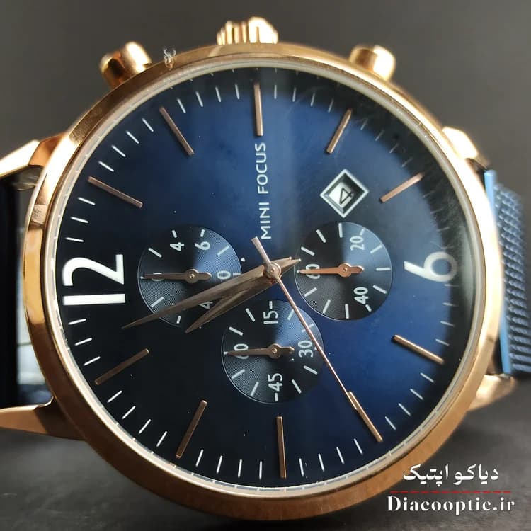 ساعت مچی مردانه اورجینال موتور ژاپن برند مینی فوکوس سه موتور مدل Mf0185G.02 بند حصیری — تصویر ۵