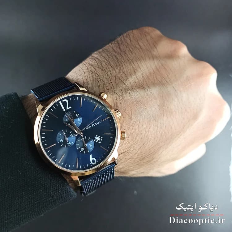 ساعت مچی مردانه اورجینال موتور ژاپن برند مینی فوکوس سه موتور مدل Mf0185G.02 بند حصیری — تصویر ۹