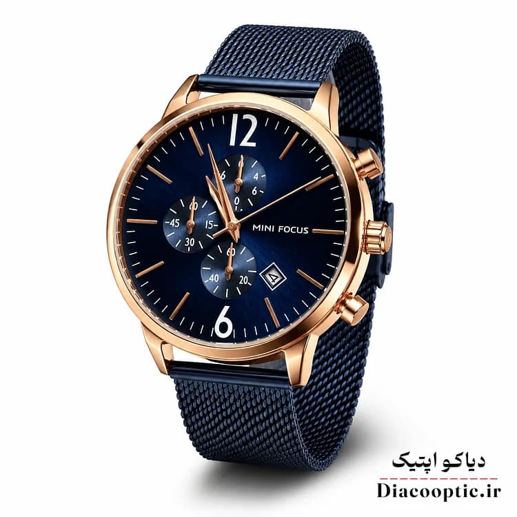 ساعت مچی مردانه اورجینال موتور ژاپن برند مینی فوکوس سه موتور مدل Mf0185G.02 بند حصیری — تصویر ۲
