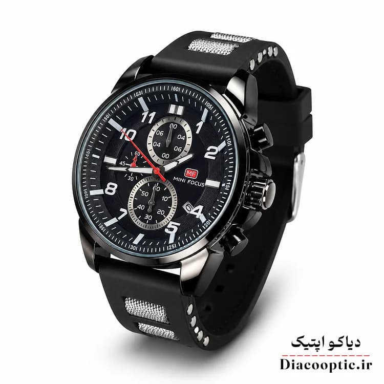 ساعت مچی مردانه اورجینال موتور ژاپن برند مینی فوکوس سه موتور مدل Mf0268G.04 بند رابر
