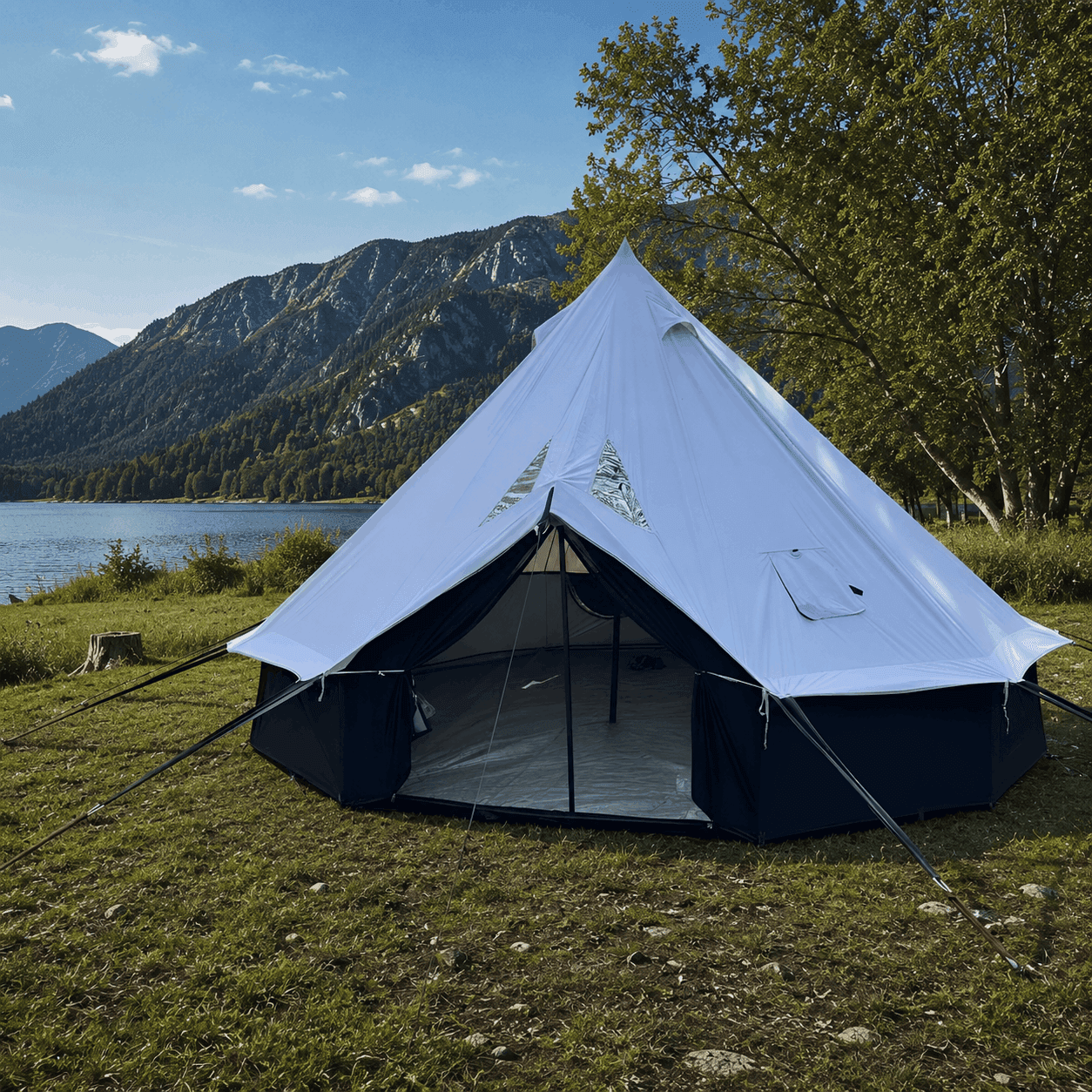 چادر بلتنت (Bell Tent) 12 نفره | مناسب کمپینگ، گلَمپینگ و طبیعت‌گردی — تصویر ۴
