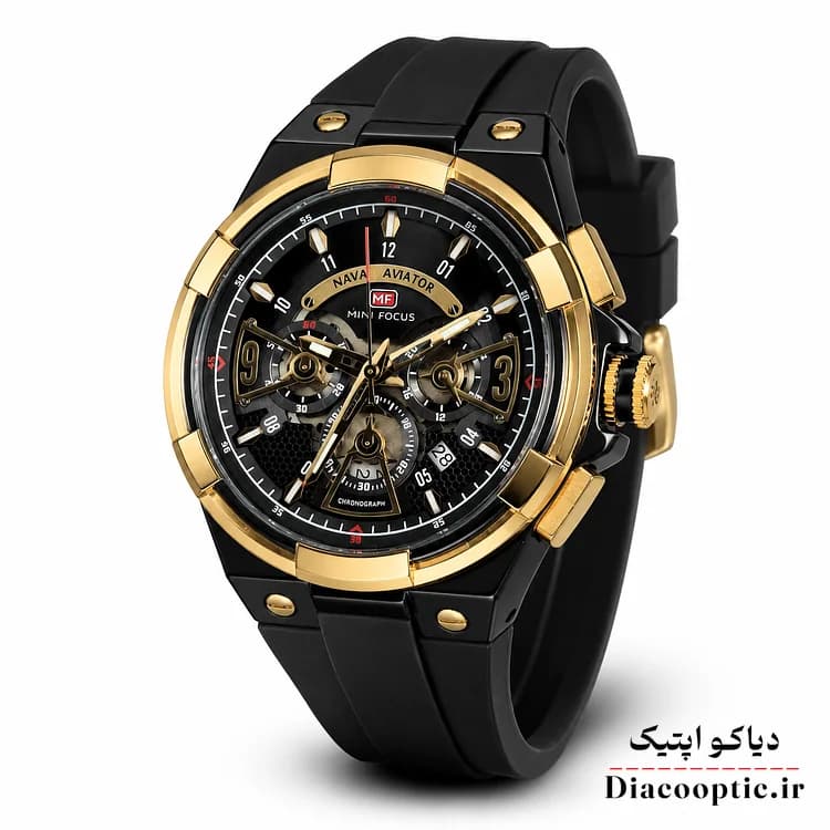 ساعت مچی مردانه اورجینال موتور ژاپن برند مینی فوکوس سه موتور مدل Mf0402G.01 بند رابر — تصویر ۲