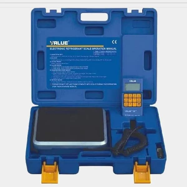 ترازو دیجیتال شارژ گاز VALUE مدل VES-100A | صنعتی، دقیق و قابل‌حمل برای پروژه‌های تبرید سنگین
