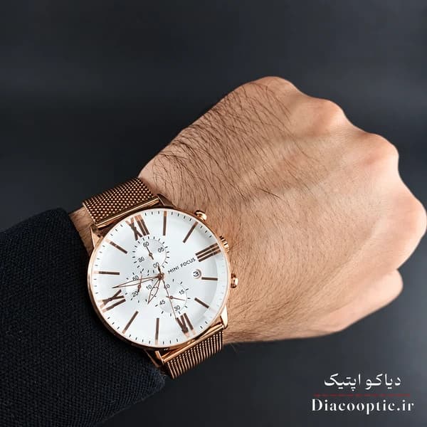 ساعت مچی مردانه اورجینال موتور ژاپن برند مینی فوکوس سه موتور مدل Mf0236G.2 بند حصیری — تصویر ۹