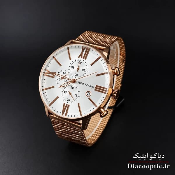 ساعت مچی مردانه اورجینال موتور ژاپن برند مینی فوکوس سه موتور مدل Mf0236G.2 بند حصیری — تصویر ۴