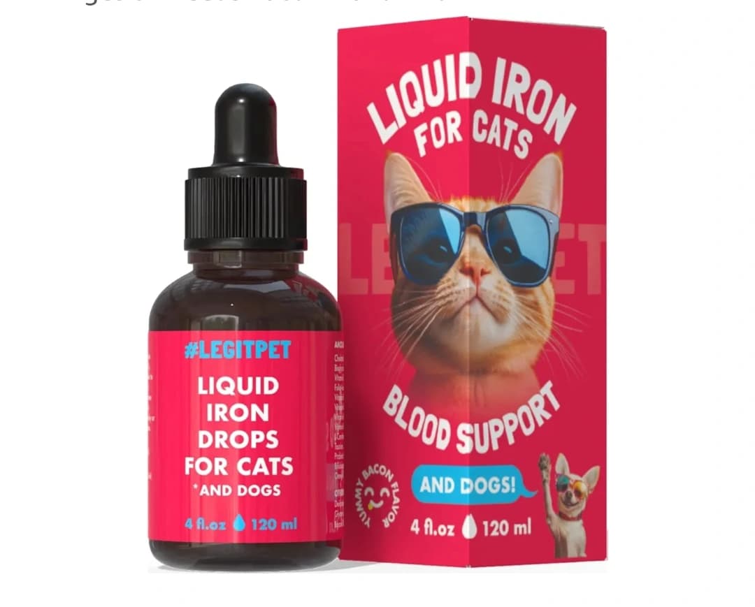 قطره آهن مایع سگ و گربه | مکمل انرژی، خون‌سازی و ویتامین B کمپلکس (Liquid Iron + B12)