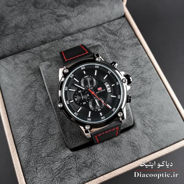 ساعت مچی مردانه اورجینال موتور ژاپنی برند مینی فوکوس سه موتور مدل Mf0175G.02 بند چرم — تصویر ۹