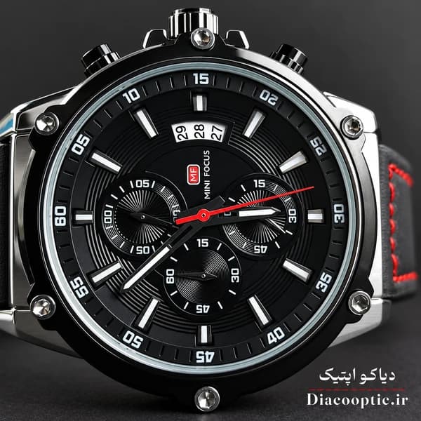 ساعت مچی مردانه اورجینال موتور ژاپنی برند مینی فوکوس سه موتور مدل Mf0175G.02 بند چرم — تصویر ۵