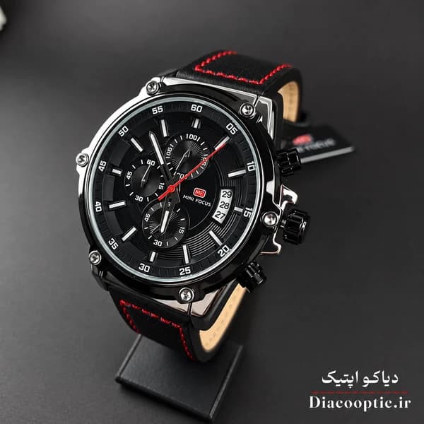 ساعت مچی مردانه اورجینال موتور ژاپنی برند مینی فوکوس سه موتور مدل Mf0175G.02 بند چرم — تصویر ۴