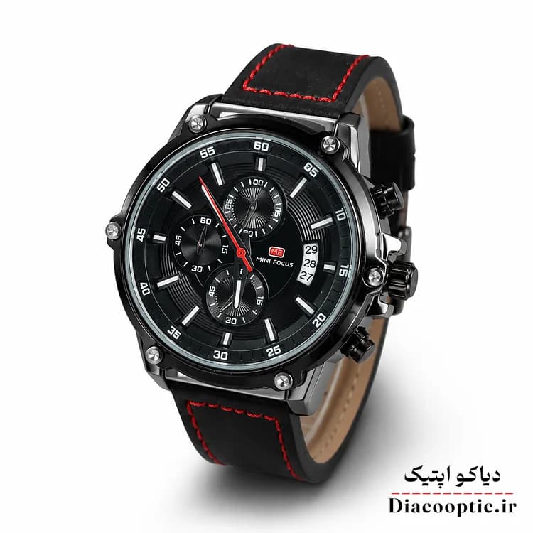 ساعت مچی مردانه اورجینال موتور ژاپنی برند مینی فوکوس سه موتور مدل Mf0175G.02 بند چرم — تصویر ۲