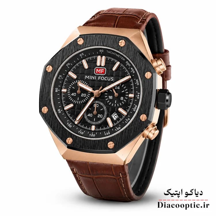 ساعت مچی مردانه اورجینال موتور ژاپنی برند مینی فوکوس سه موتور مدل Mf0417G.07 بند چرم — تصویر ۲