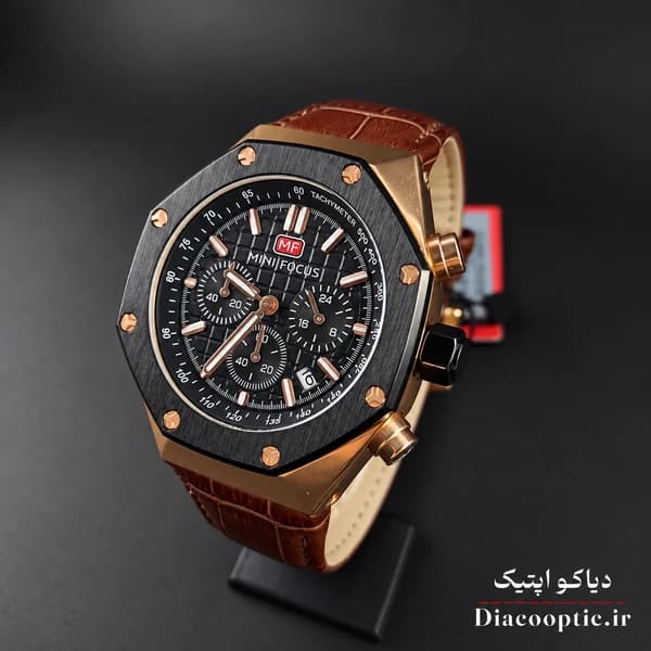 ساعت مچی مردانه اورجینال موتور ژاپنی برند مینی فوکوس سه موتور مدل Mf0417G.07 بند چرم — تصویر ۴