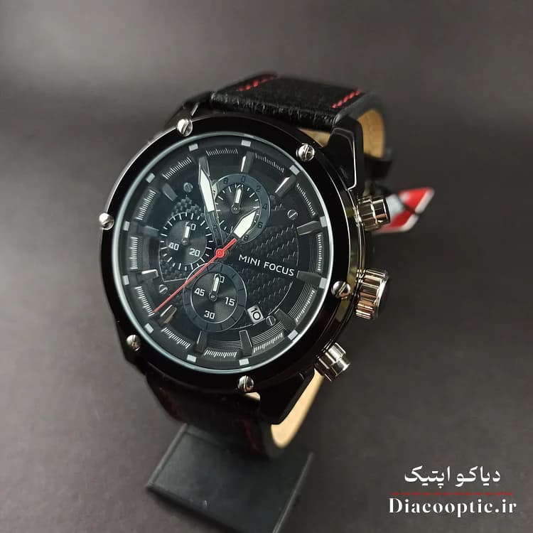 ساعت مچی مردانه اورجینال موتور ژاپنی برند مینی فوکوس سه موتور مدل Mf0161G.04 بند چرم — تصویر ۴