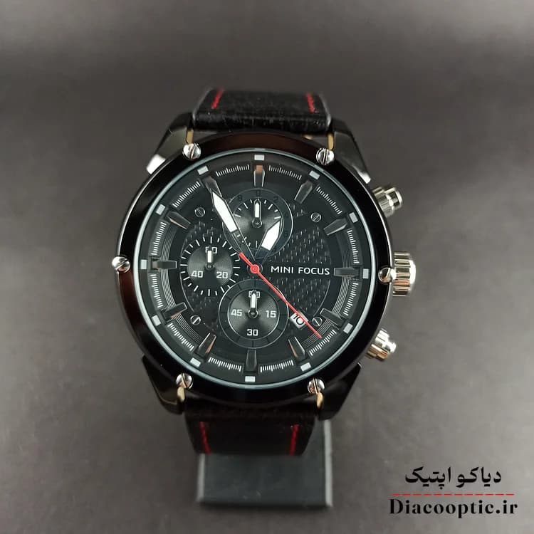ساعت مچی مردانه اورجینال موتور ژاپنی برند مینی فوکوس سه موتور مدل Mf0161G.04 بند چرم — تصویر ۳
