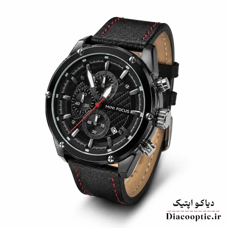 ساعت مچی مردانه اورجینال موتور ژاپنی برند مینی فوکوس سه موتور مدل Mf0161G.04 بند چرم — تصویر ۲