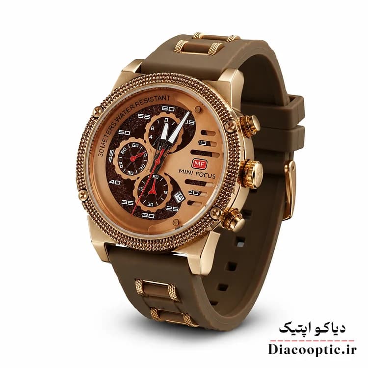 ساعت مچی مردانه اورجینال موتور ژاپنی برند مینی فوکوس سه موتور مدل Mf0246G.04 بند رابر — تصویر ۲