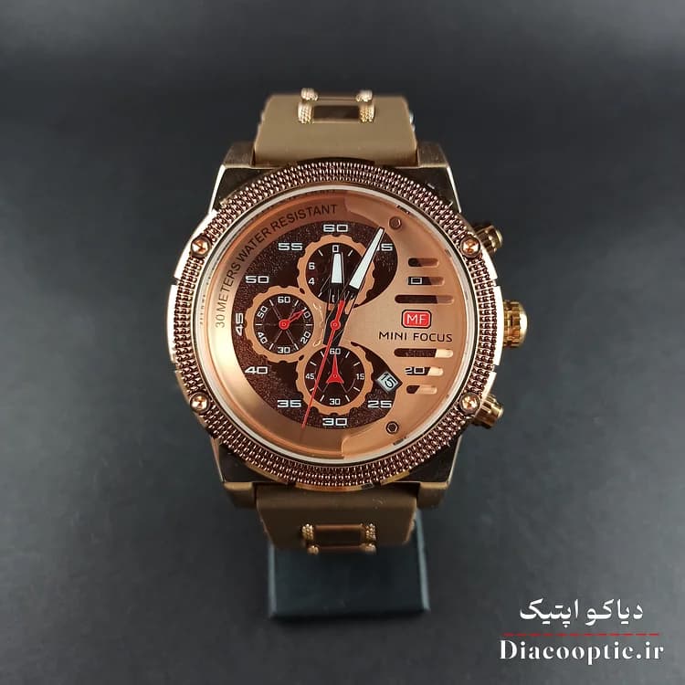 ساعت مچی مردانه اورجینال موتور ژاپنی برند مینی فوکوس سه موتور مدل Mf0246G.04 بند رابر — تصویر ۱۰