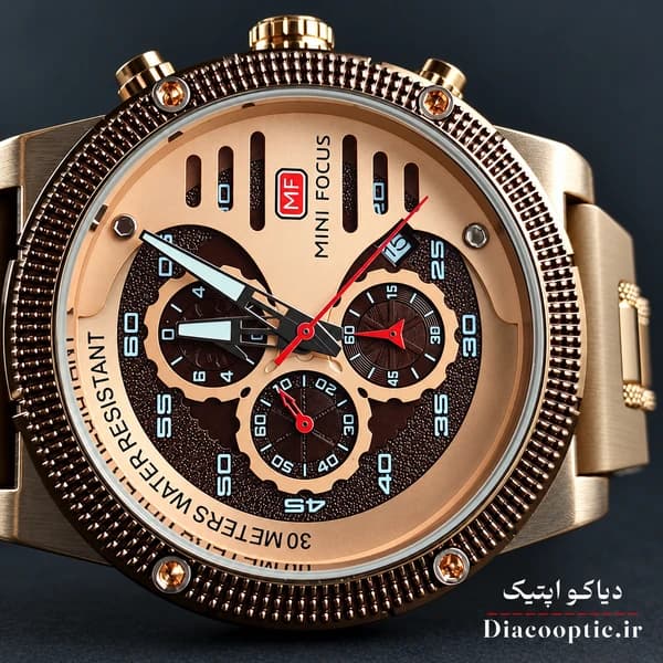 ساعت مچی مردانه اورجینال موتور ژاپنی برند مینی فوکوس سه موتور مدل Mf0246G.04 بند رابر — تصویر ۵