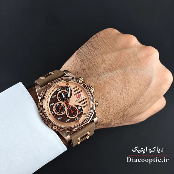 ساعت مچی مردانه اورجینال موتور ژاپنی برند مینی فوکوس سه موتور مدل Mf0246G.04 بند رابر — تصویر ۸