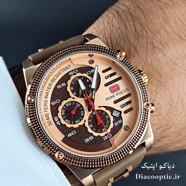 ساعت مچی مردانه اورجینال موتور ژاپنی برند مینی فوکوس سه موتور مدل Mf0246G.04 بند رابر — تصویر ۹