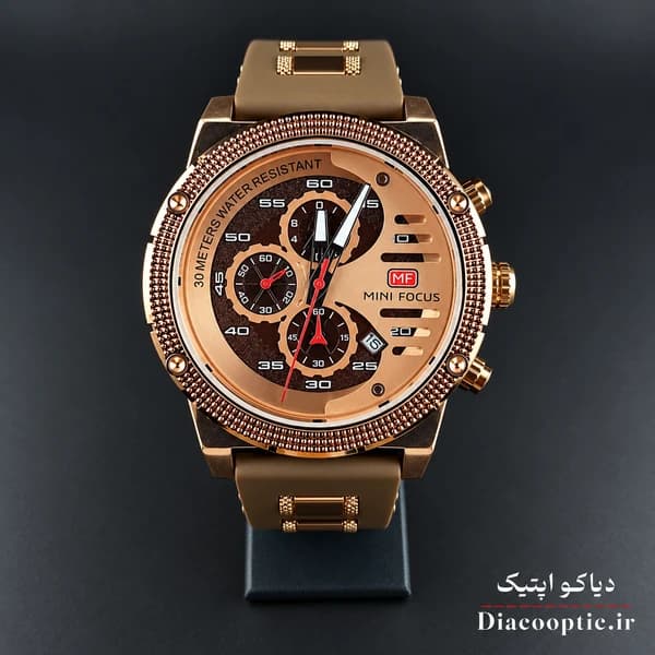 ساعت مچی مردانه اورجینال موتور ژاپنی برند مینی فوکوس سه موتور مدل Mf0246G.04 بند رابر — تصویر ۳