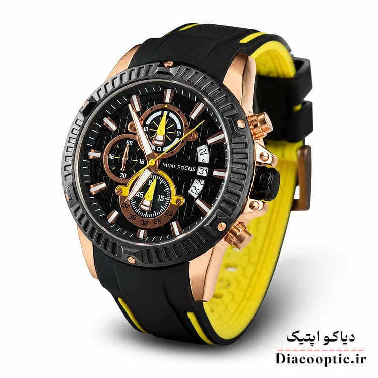 ساعت مچی مردانه اورجینال موتور ژاپنی برند مینی فوکوس سه موتور مدل Mf0244G.02 بند رابر — تصویر ۲