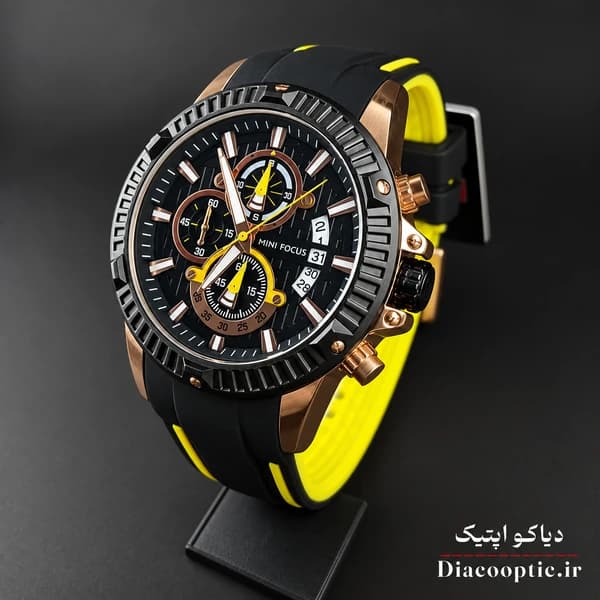 ساعت مچی مردانه اورجینال موتور ژاپنی برند مینی فوکوس سه موتور مدل Mf0244G.02 بند رابر — تصویر ۴